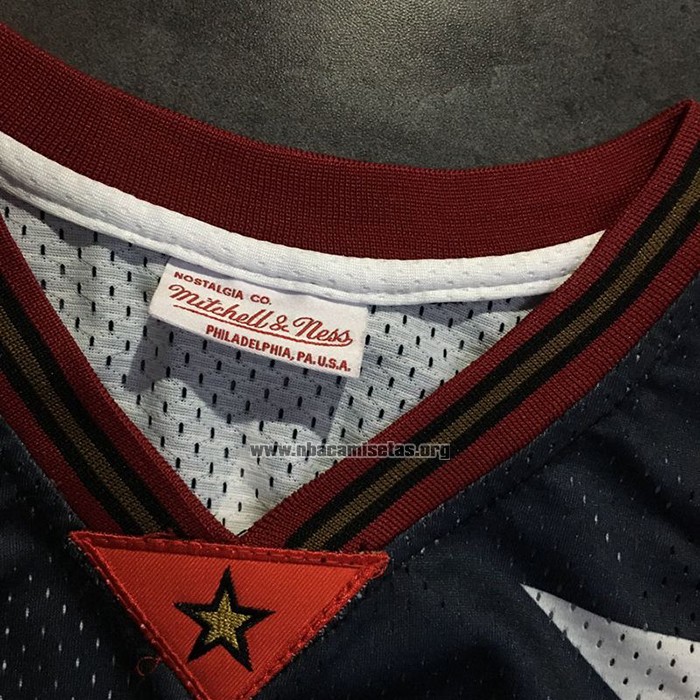 Camiseta Philadelphia 76ers Allen Iverson NO 3 Independence Day Mitchell & Ness Negro